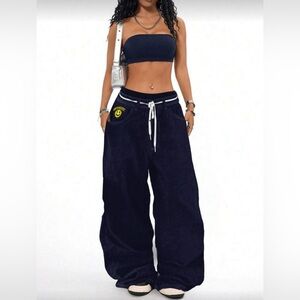 Shein 2pcs Strapless Top and Wide Pants